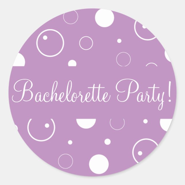 Bachelorette Party Bubbles Envelope Sticker Seal (Front)