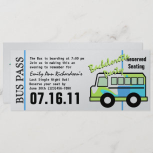 Bachelorette Party Bus Pass Invitation
