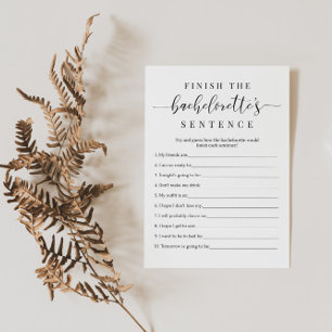 Bachelorette Party Carte de jeu Terminer la peine