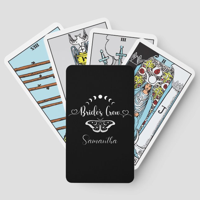 Bachelorette party celestial personalized playing cards (Back)