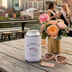 Bachelorette Party Cocktail Social Club Pink Green Can Cooler