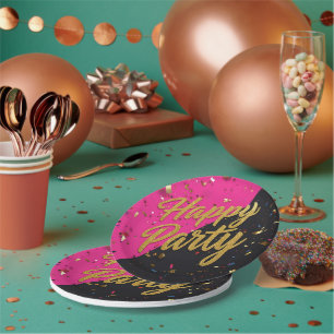 Bachelorette Party Confetti Invitation Last Fling  Paper Plate
