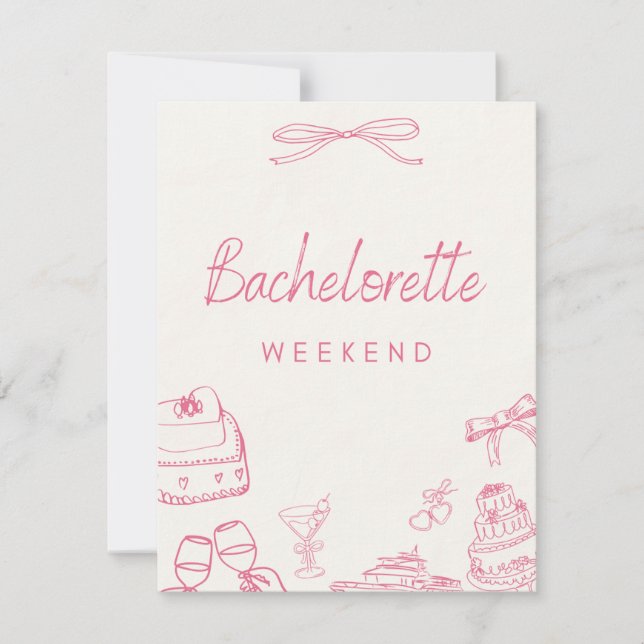 bachelorette party coquette invitation (Front)