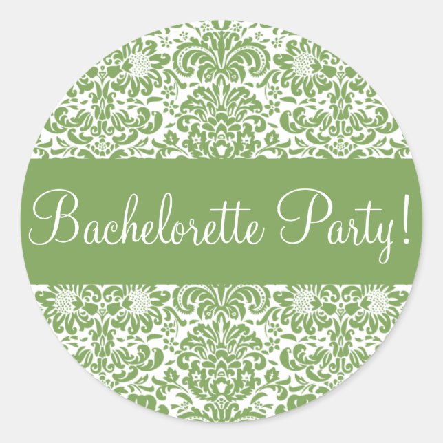 Bachelorette Party Damask Envelope Seal (Front)