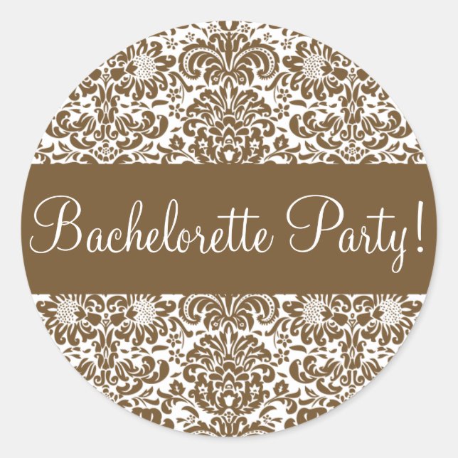 Bachelorette Party Damask Envelope Seal (Front)