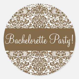 Bachelorette Party Damask Envelope Seal