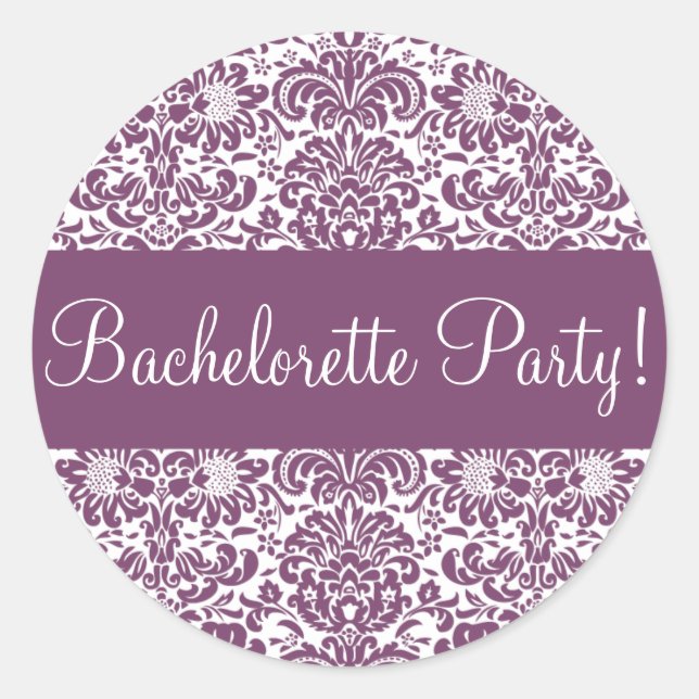 Bachelorette Party Damask Envelope Seal (Front)