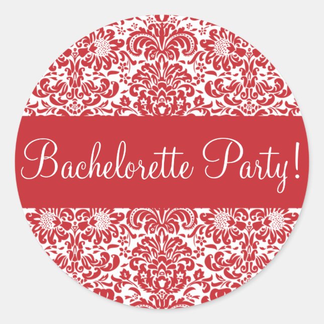 Bachelorette Party Damask Envelope Seal (Front)