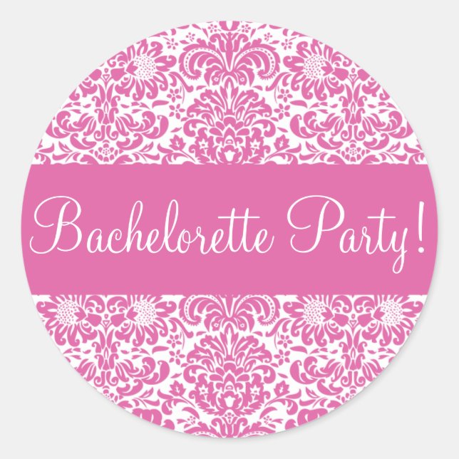 Bachelorette Party Damask Envelope Seal (Front)