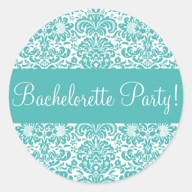 Bachelorette Party Damask Envelope Seal (Front)