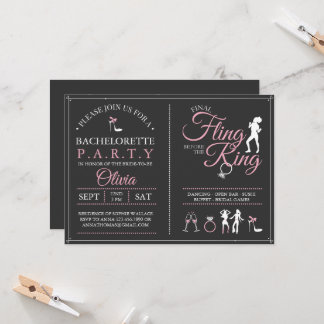 Bachelorette Party Dernière Fling Invitation