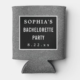 Bachelorette Party Elegant Modern Glitter Wedding Can Cooler