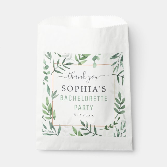 Bachelorette Party Elegant Watercolor Wedding Favour Bag (Front)