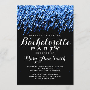 Bachelorette Party Falling Stars Sapphire Blue Invitation