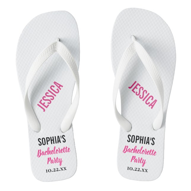 Bachelorette Party Favour Modern Typography Flip Flops (Footbed)