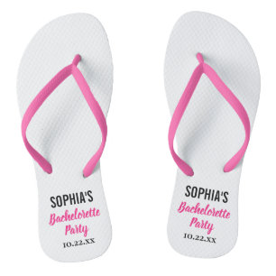 Bachelorette Party Favour Modern Typography Flip Flops