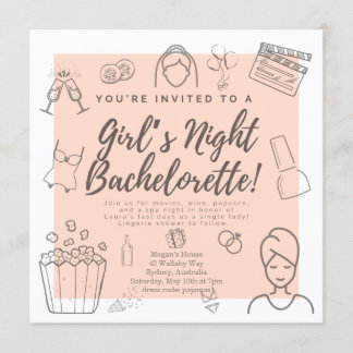 Bachelorette Party Filles Invitation à la douche n