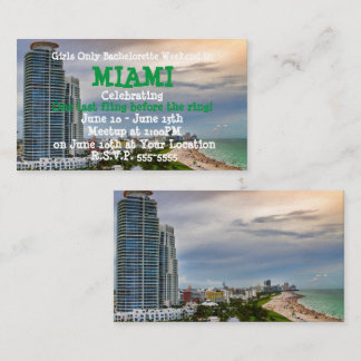 Bachelorette Party for Summer Weekend in Miami Enclosure Card
