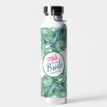 Bachelorette Party Gifts Tropical Theme Water Bottle<br><div class="desc">Planning a beach wedding in Florida or celebrating with a tropical wedding theme? This personalized insulated metal water bottle is a fun and practical choice for your bridal party wedding or bridesmaid proposal gift ideas! Featuring the phrase "Team Bride" with your custom name, a playful pink flamingo, and a border...</div>