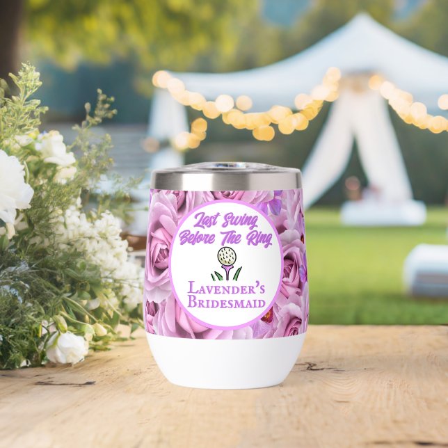 Bachelorette Party Golf Purple Flowers Personalize (Wedding (Rotated))
