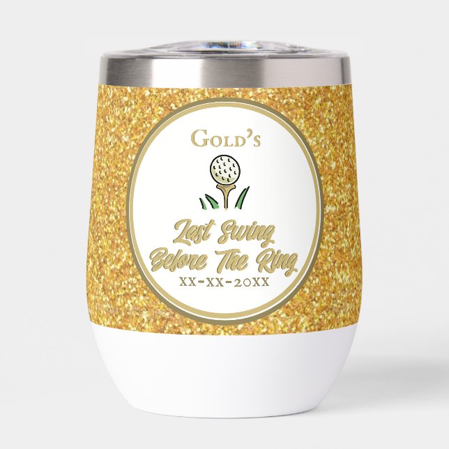 Bachelorette Party Golfing Gold Glitter (Front)
