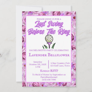 Bachelorette Party Golfing Lavender Photo Invitation