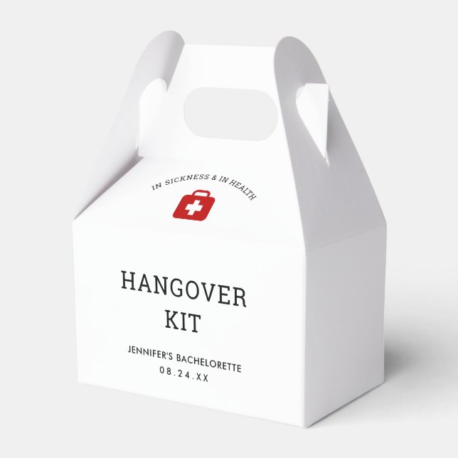 Bachelorette Party Hangover Kit Favor Box (Front Side)