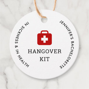 Bachelorette Party Hangover Kit Favour Tags