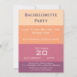 Bachelorette Party-Harvest Palette- Invitation