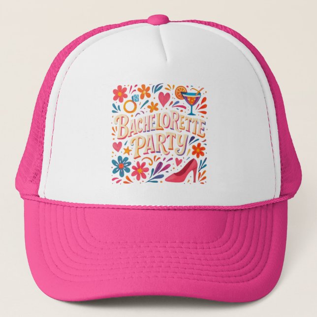 Bachelorette Party Hat | Fun Bride Squad Cap | Las (Front)