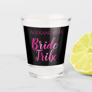 Bachelorette Party Hot Pink Black Shot Glass