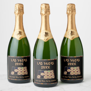 Bachelorette Party In Las Vegas   Slot Machine Sparkling Wine Label