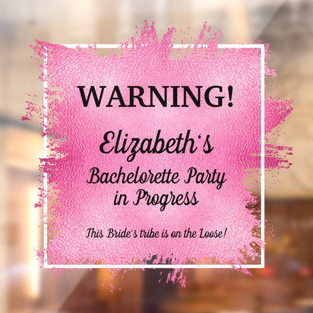 Bachelorette Party in Progress Car Window Cling (Sheet 2)