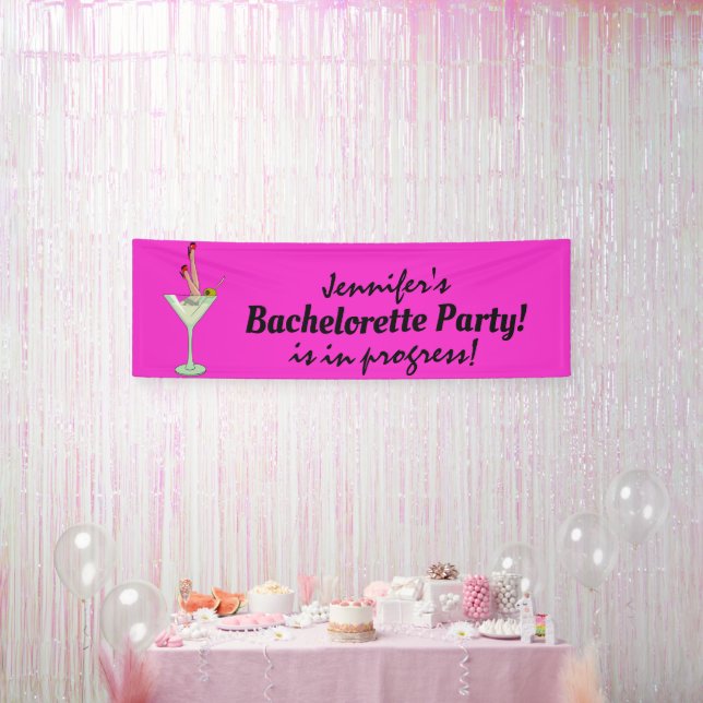 Bachelorette Party in Progress, Martini Glass Legs Banner (Party)