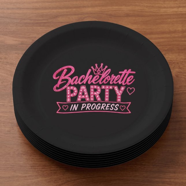 Bachelorette Party In Progress Paper Plate (Creator Uploaded)