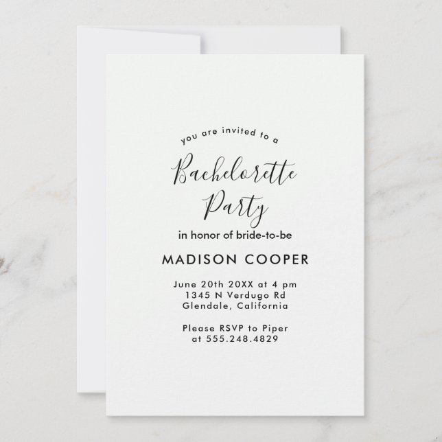 Bachelorette party invitation (Front)