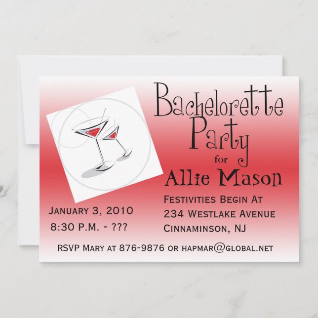 Bachelorette Party Invitation (Front)
