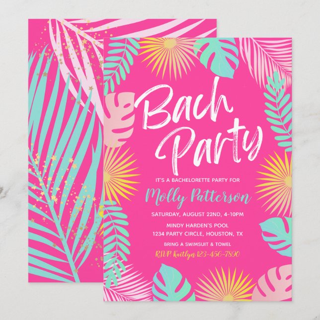 Bachelorette Party Invitation | Bachelorette Pool  (Front/Back)