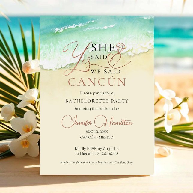 Bachelorette Party Invitation | Cancun Beach (Creator Uploaded)