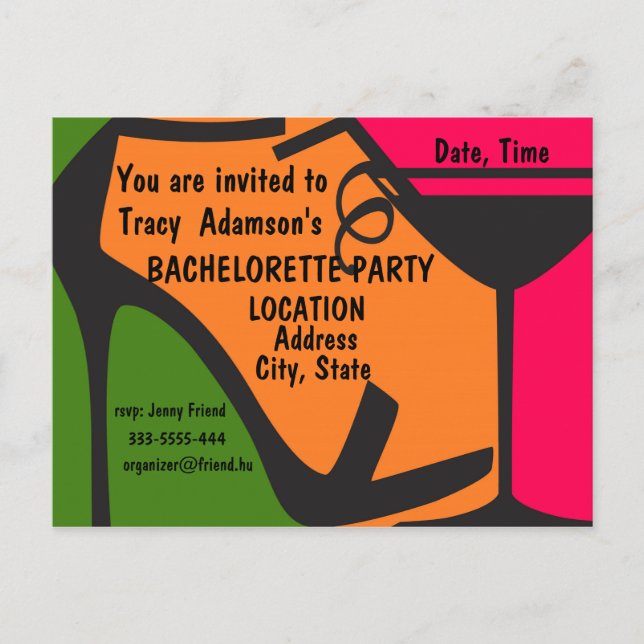 Bachelorette Party invitation design (Front)