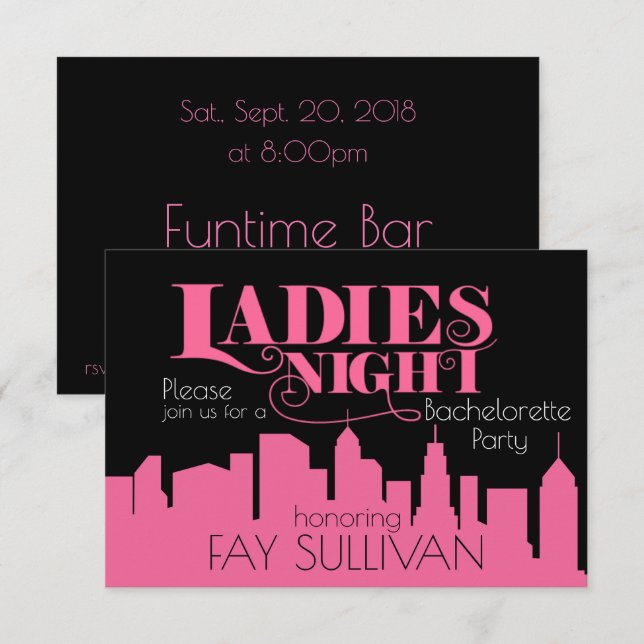 Bachelorette party invitation design (Front/Back)