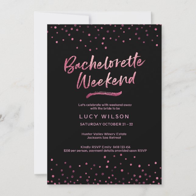 Bachelorette Party Invitation | Feuille de parties (Devant)