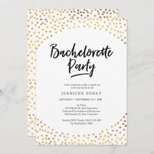 Bachelorette Party Invitation Gold spots