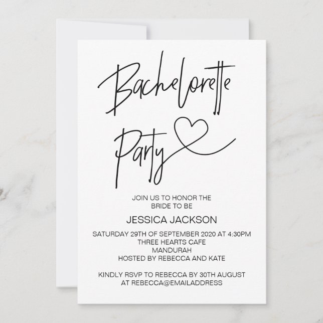 Bachelorette Party Invitation Hen’s Night Invite (Front)