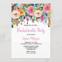 Bachelorette Party Invitation Pink Floral Sublime