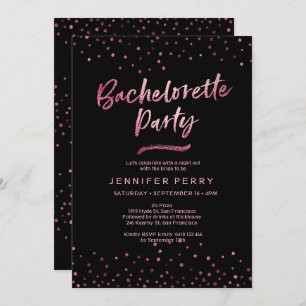 Bachelorette Party Invitation   Pink glitter foil