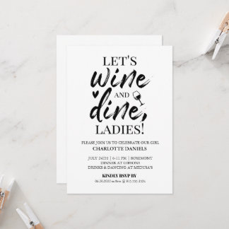 Bachelorette Party Invitation | Vin & Dine