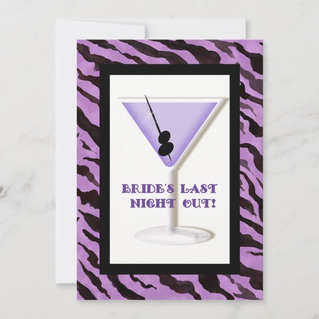 Bachelorette Party Invitation - Zebra 'n Leopard (Front)