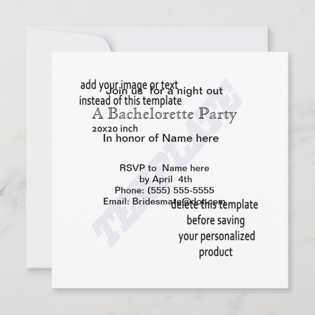 BACHELORETTE PARTY INVITATIONS TEMPLATES (Front)