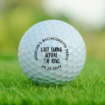 Bachelorette Party Last Swing Before the Ring Golf Balls<br><div class="desc">Are you ready to tee off the ultimate celebration? Our Bachelorette Party "Last Swing Before the Ring" Golf Balls are the perfect way to add some swingin' fun to your bachelorette bash! These golf balls come with a playful twist, designed for brides-to-be who want to mix their love for the...</div>